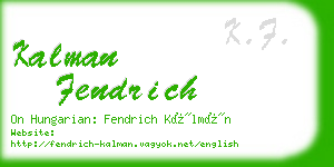 kalman fendrich business card